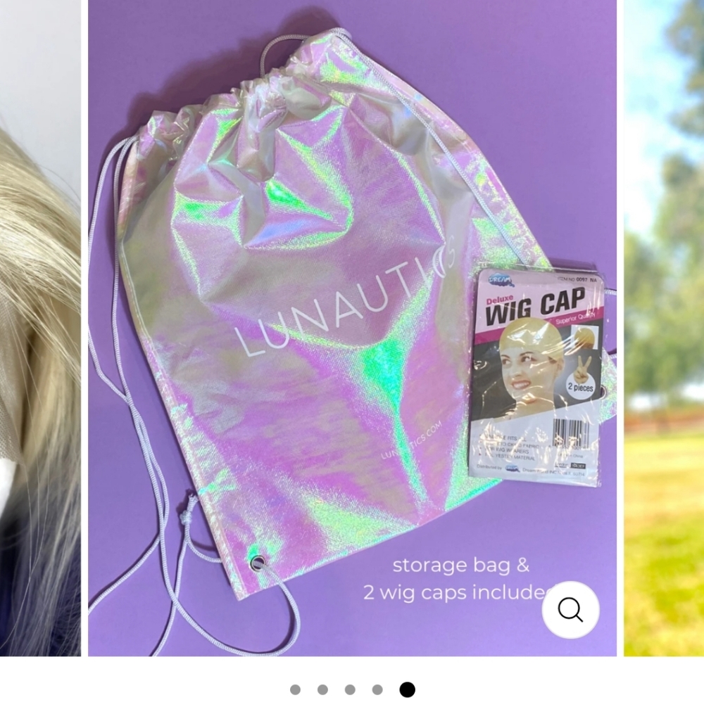 NWT Stunning Lunatics Discontinued , Gorgeous Blonde& Purple Ombre Wig - Picture 6 of 16